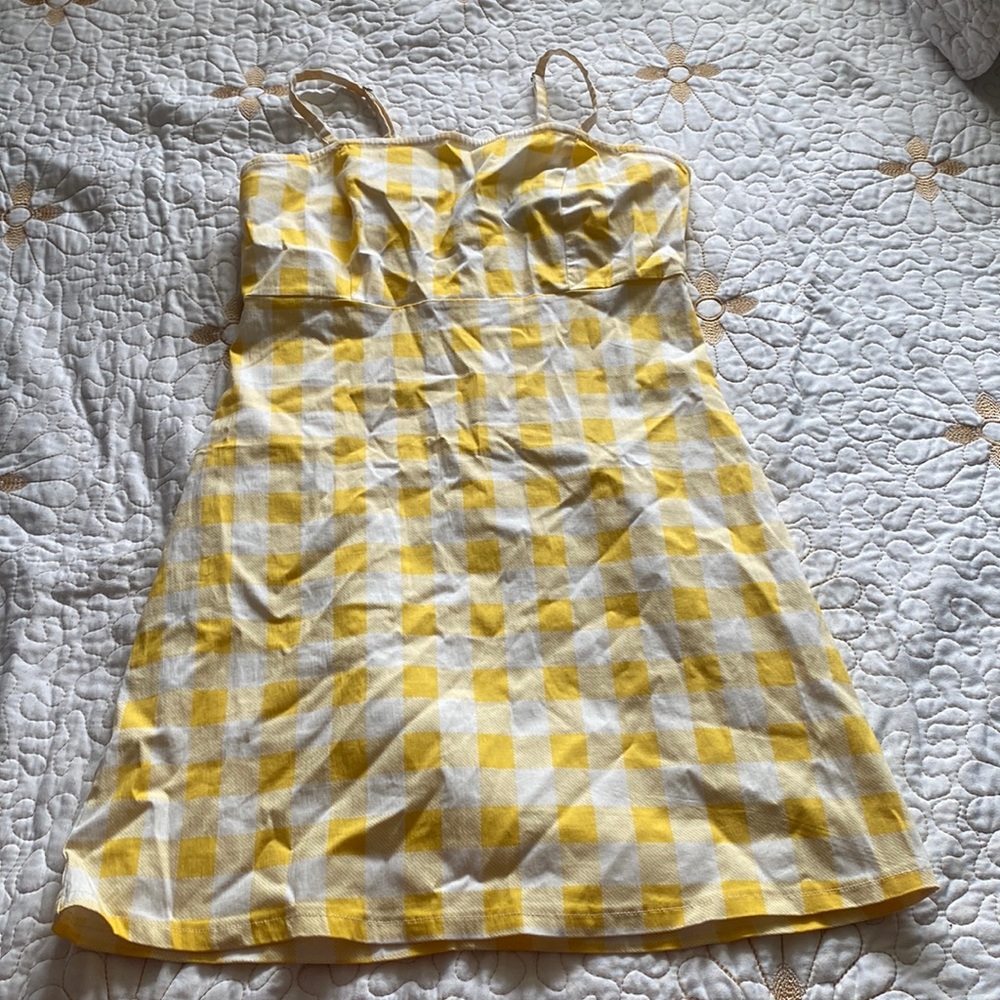 White and yellow checkered dress from forever 21